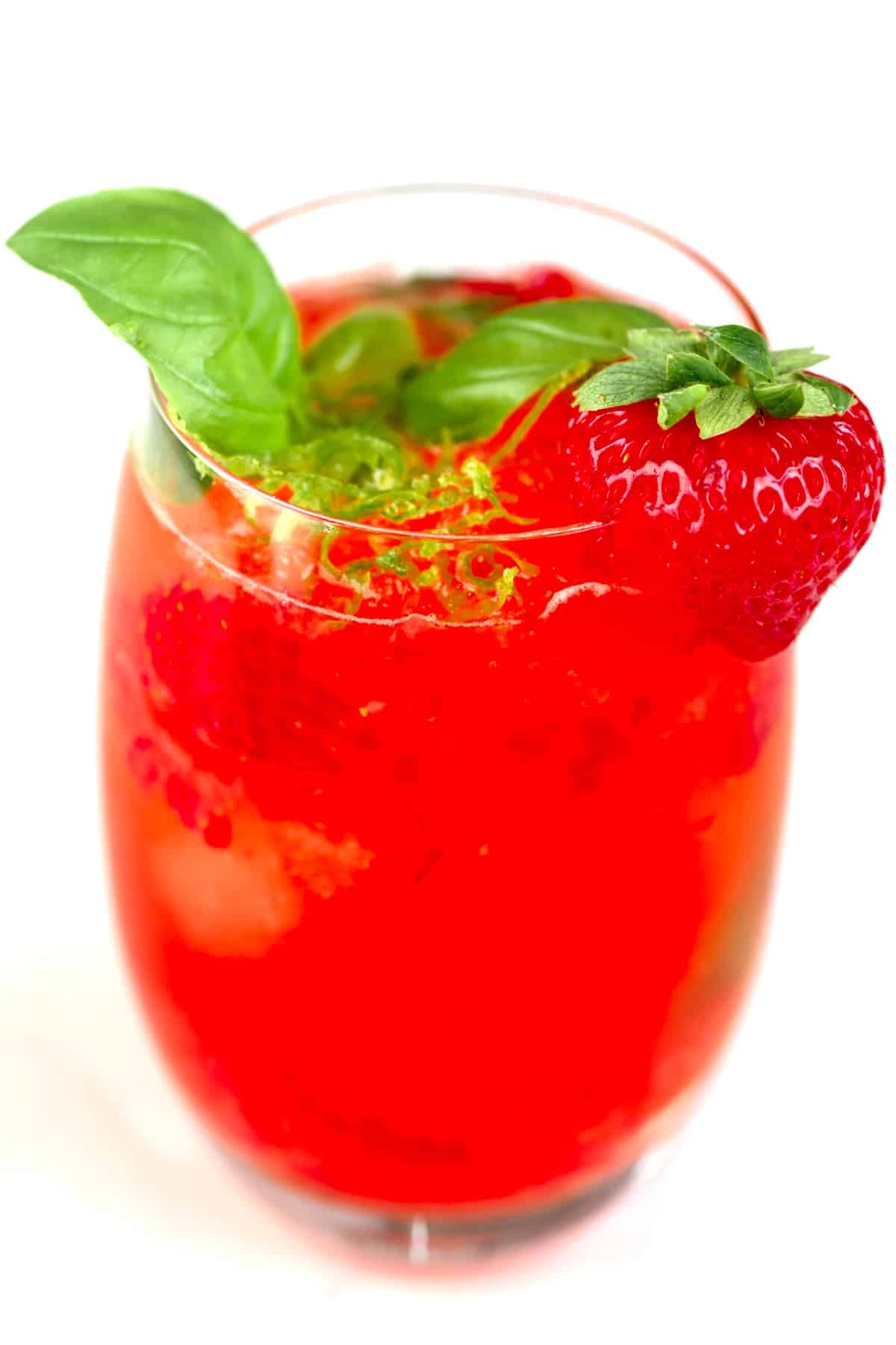 Side view of a Strawberry Mocktail