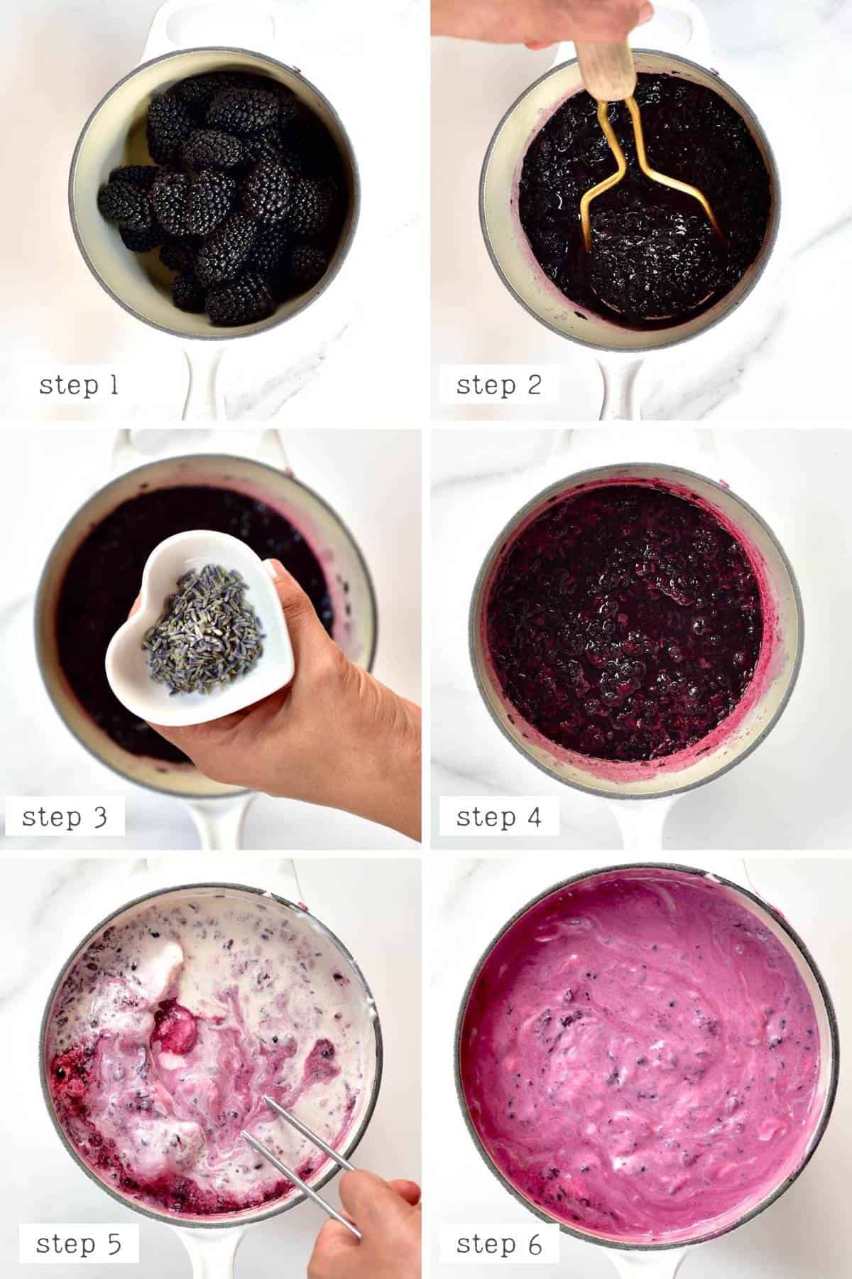Steps for making blackberry Ice cream