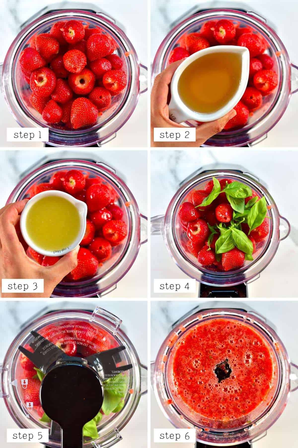 Steps for making the strawberry Sorbet Mix