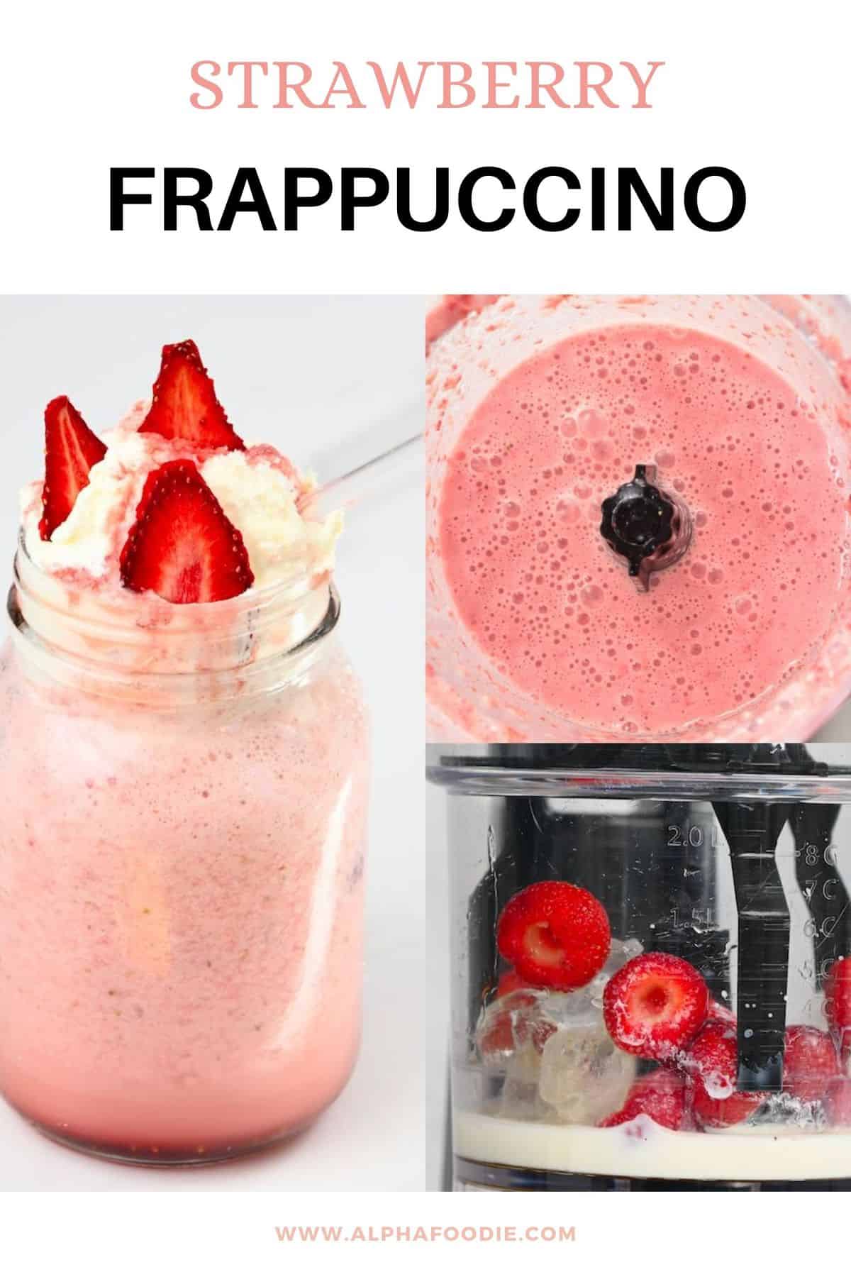 Strawberries and Cream Frappuccino (Starbucks Copycat) - Alphafoodie