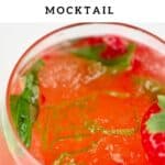 Close up of a Strawberry Mocktail in a glass