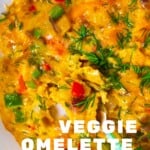 Close up of Veggie Omelette with a fork