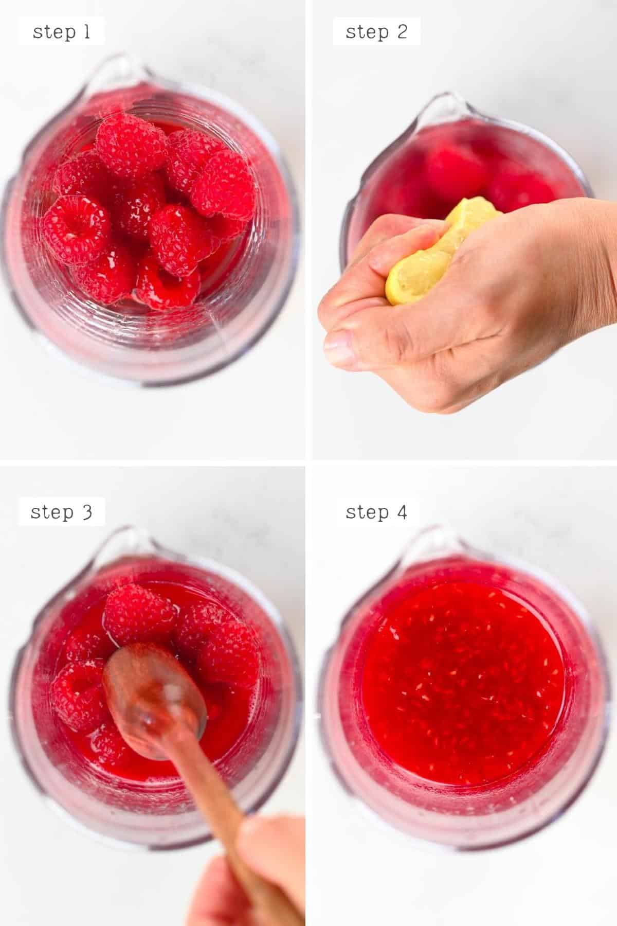 steps for making raspberry cocktail