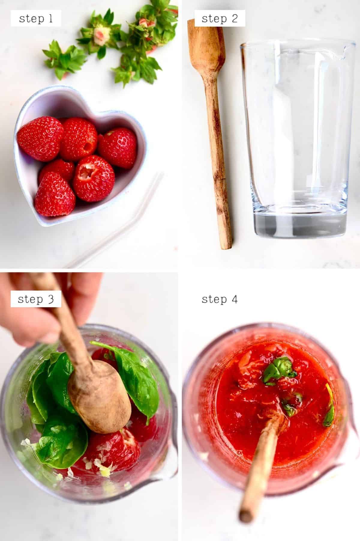 steps to make strawberry mocktail
