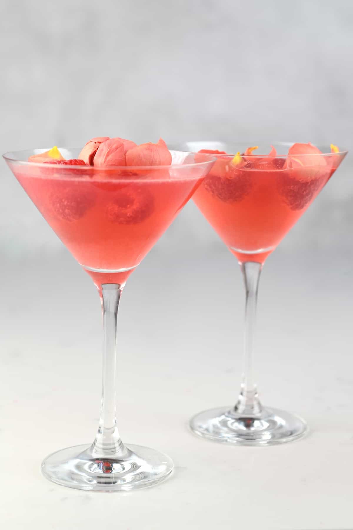 two glasses of Raspberry Cocktail