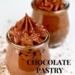 Chocolate Pastry Cream in two little jars