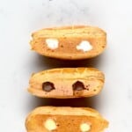 Three Chocolate Eclairs with different fillings