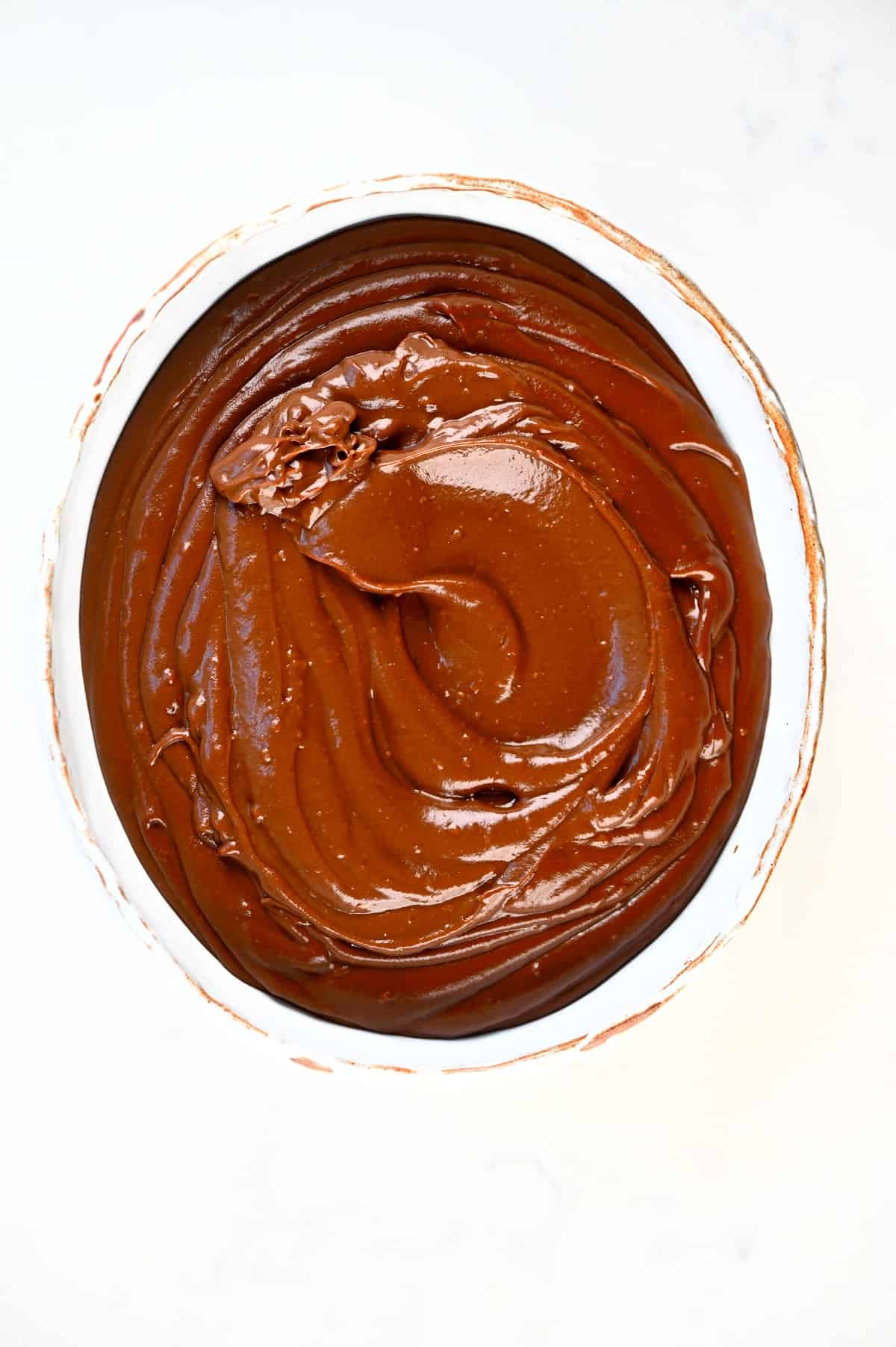 A bowl with Chocolate Pastry Cream