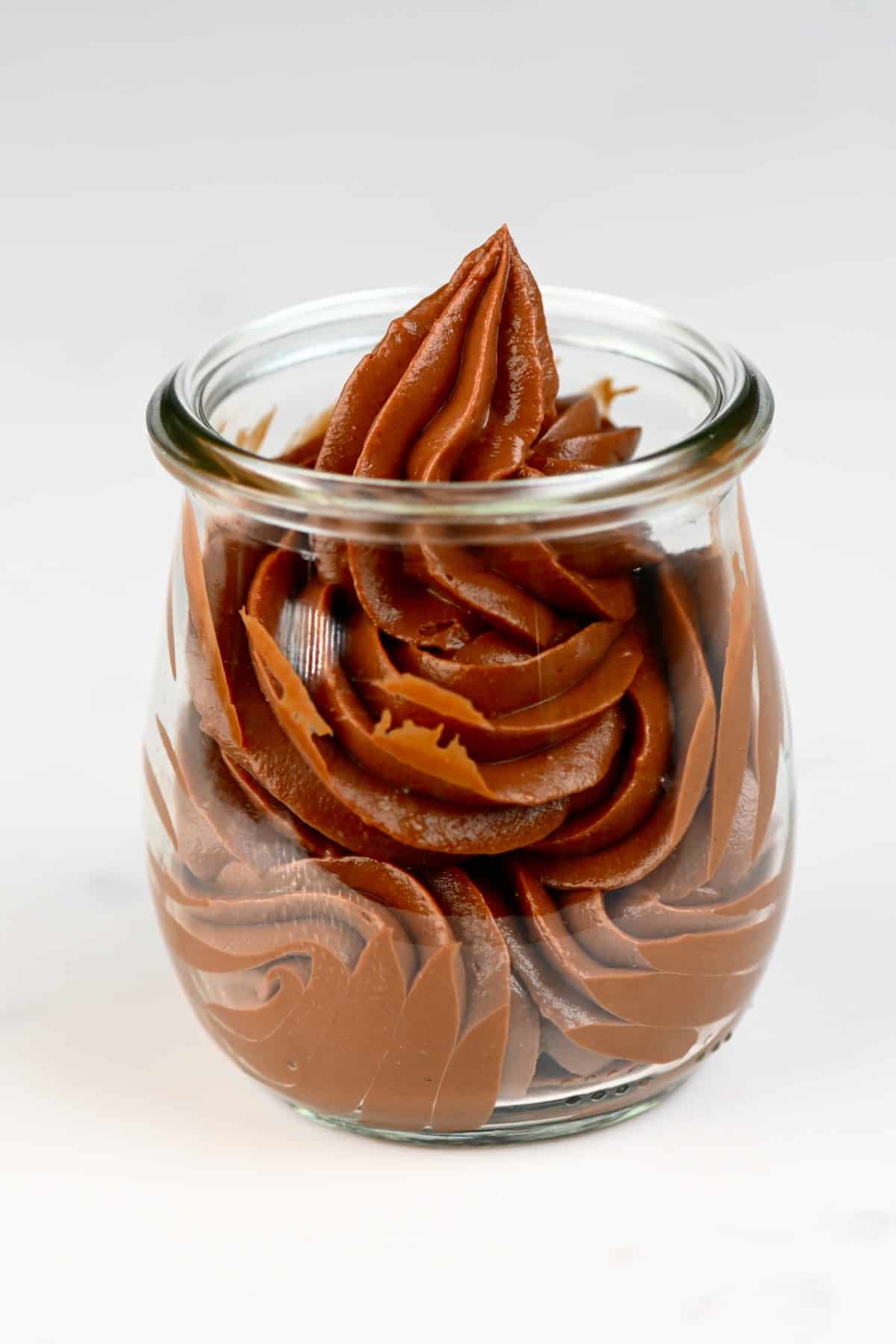 A jar with Chocolate Pastry Cream