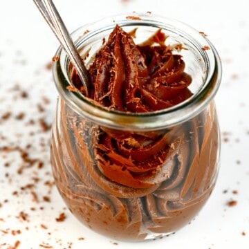 Chocolate Pastry Cream in a jar square photo