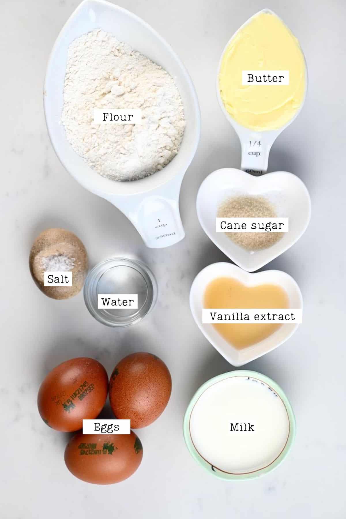 Choux Pastry Ingredients
