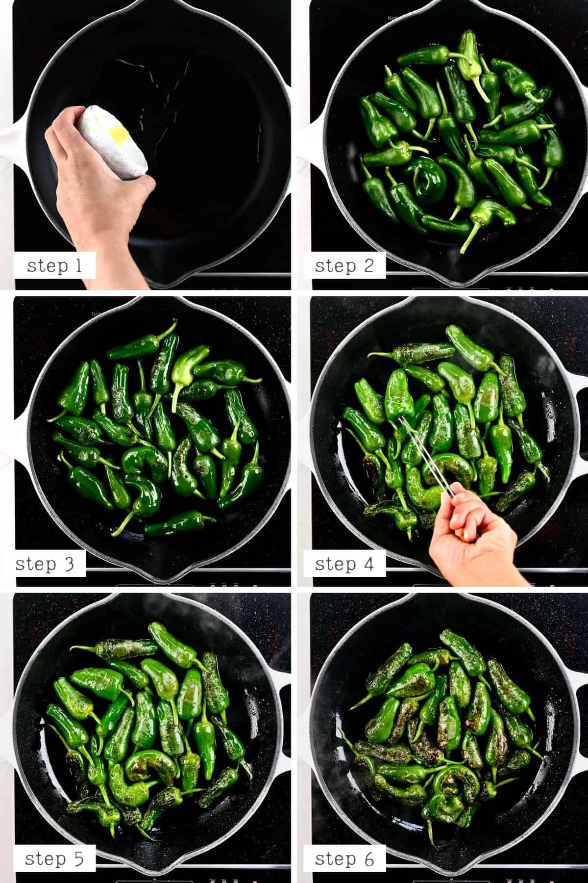 Cooking Padron peppers