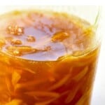 Close up of ginger jam in a jar