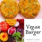 Veggies and patties for Mushroom Bun Burger
