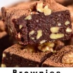 Close up of one No-Bake Brownie square