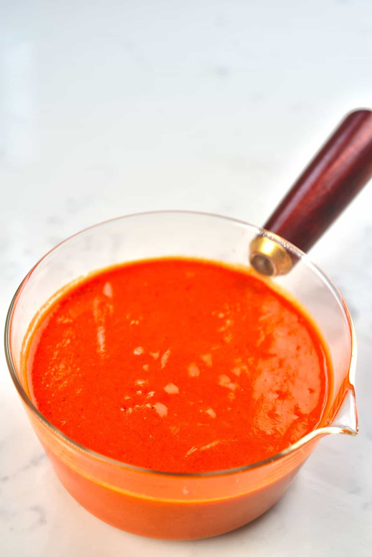 Roasted Red Pepper Sauce in a pot