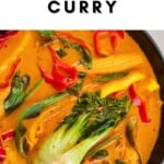 Close up of Thai Red Curry in a pan