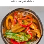 Thai Red Curry and rice in a small bowl