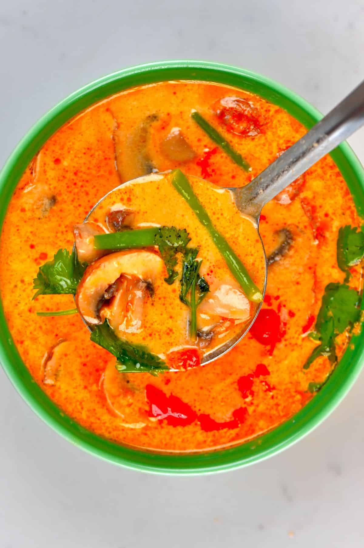 A bowl of Tom Yum Soup