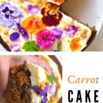 Carrot cake with a slice cut off