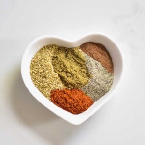 falafel spice mix in a small heart bowl