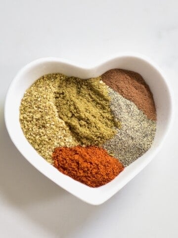 falafel spice mix in a small heart bowl