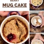 Steps for making berry mug cake