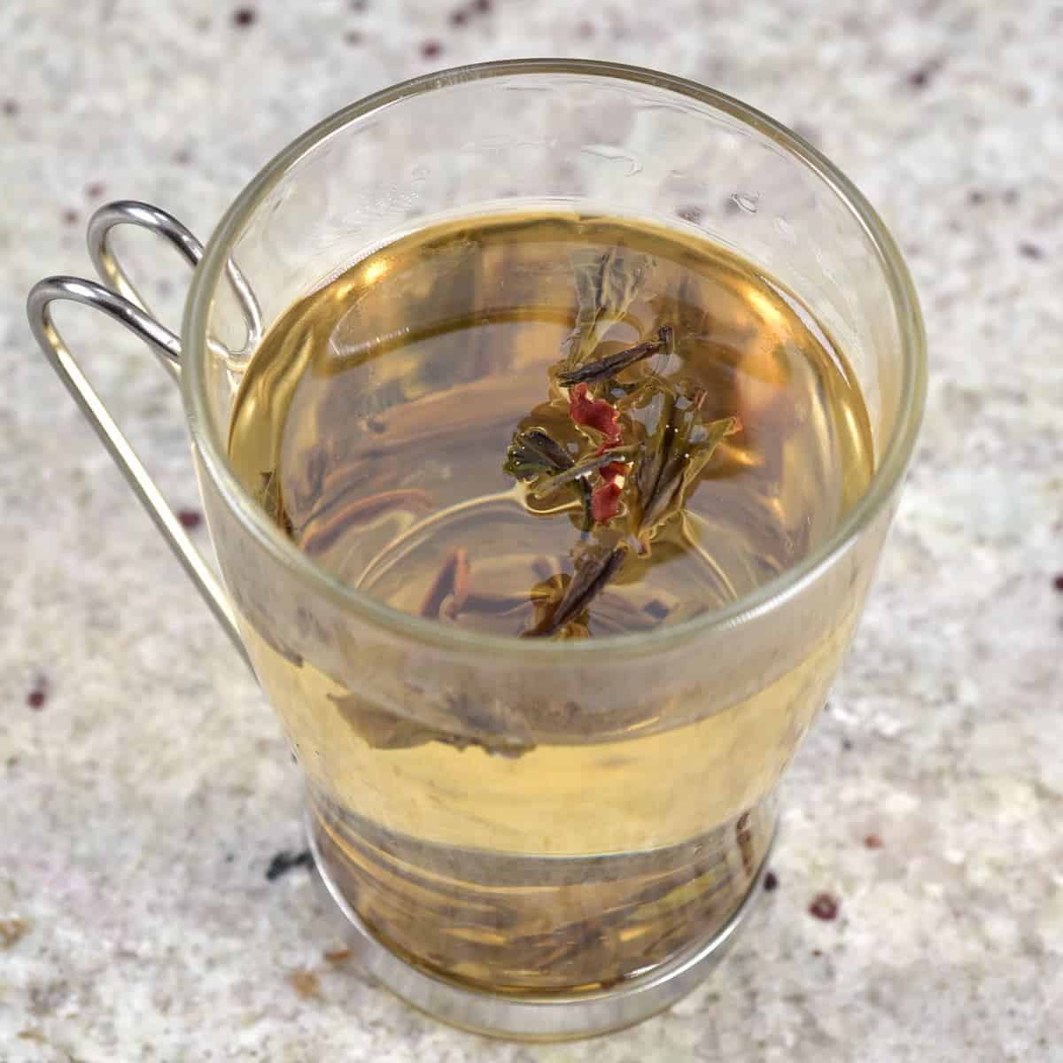 Green tea in a glass