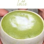 A bowl with matcha latte