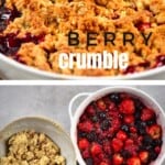 Steps for making berry crumble