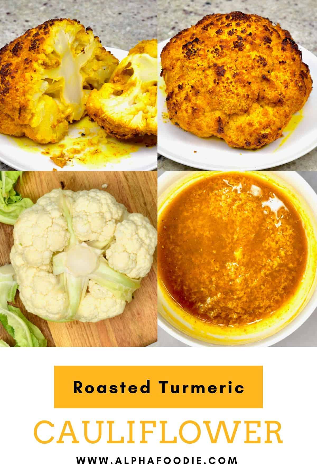 Simple Turmeric Roasted Cauliflower Head Alphafoodie