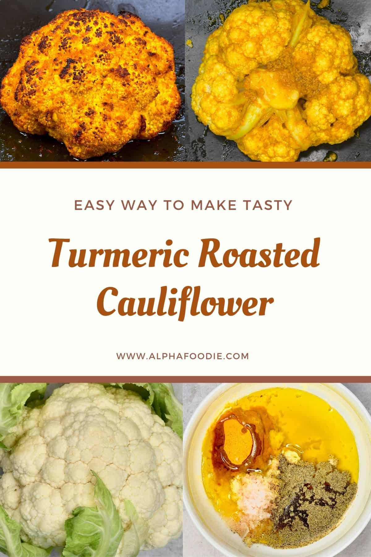 Simple Turmeric Roasted Cauliflower Head - Alphafoodie