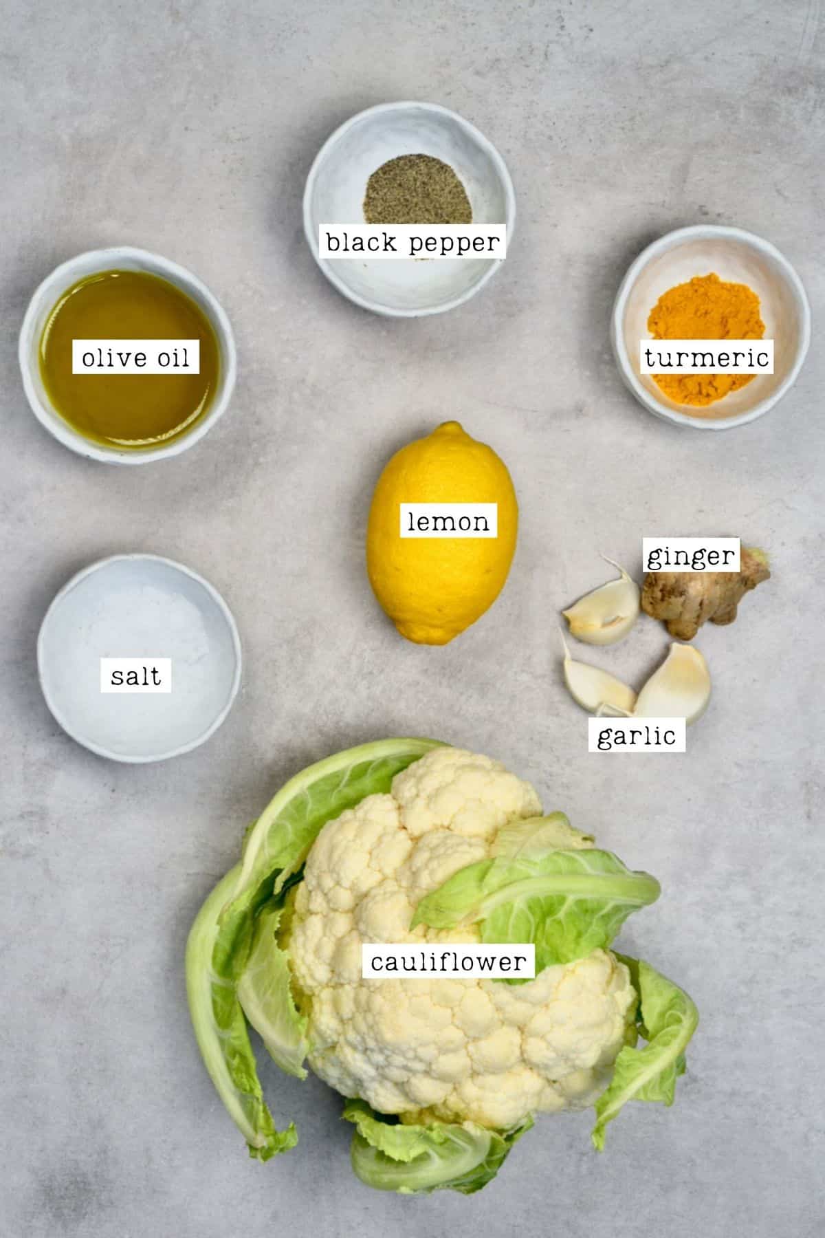 Roasted Cauliflower ingredients