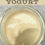 A jar with soy yogurt