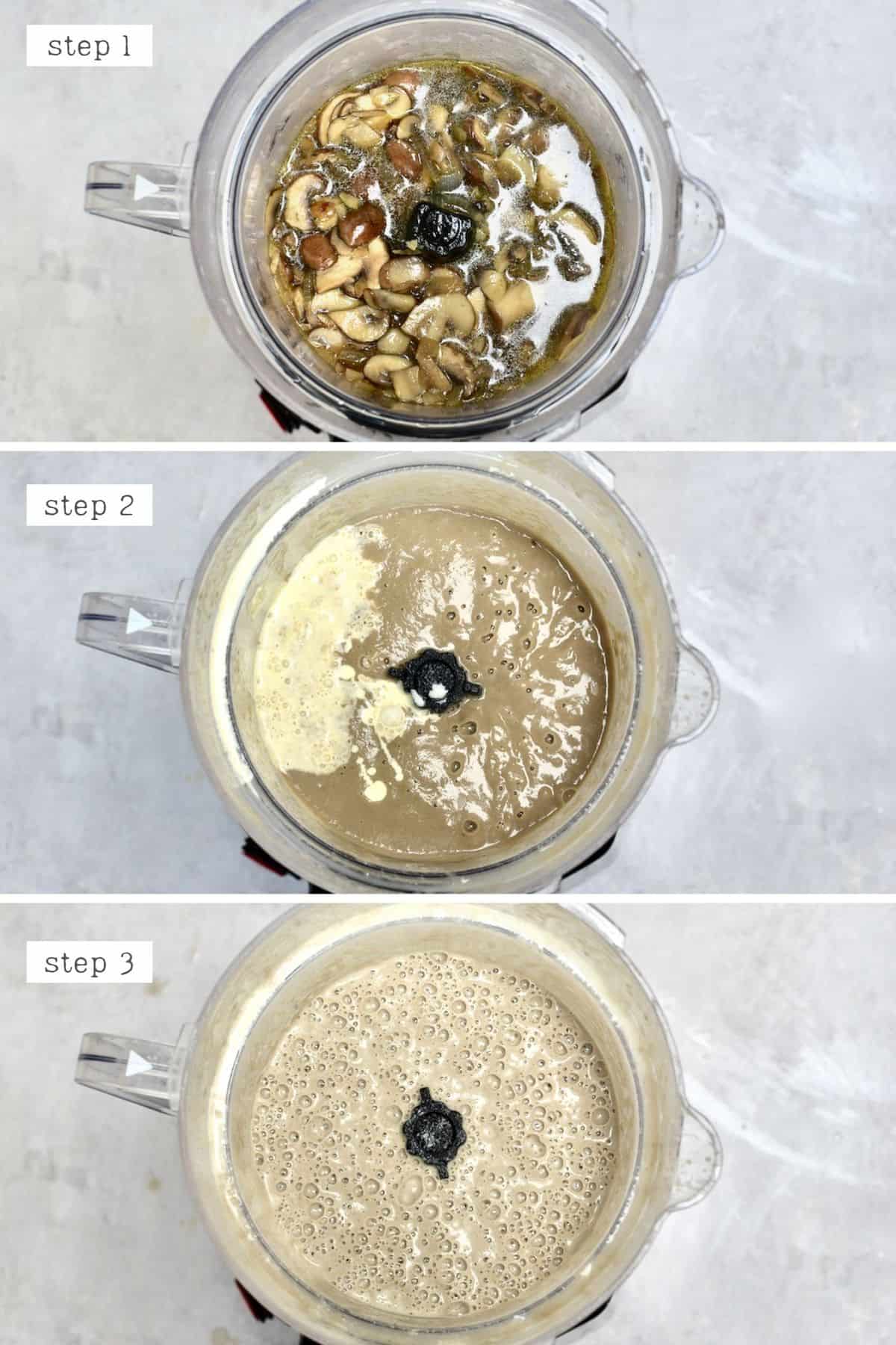 Steps for making mushroom soup