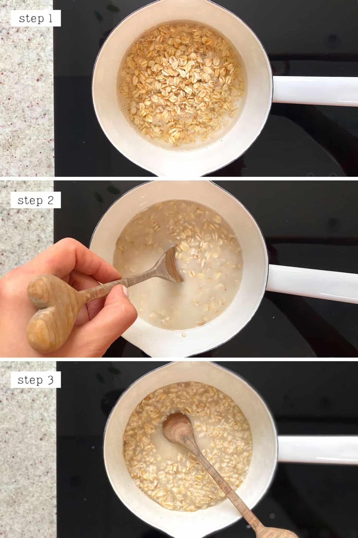 Steps for making oatmeal