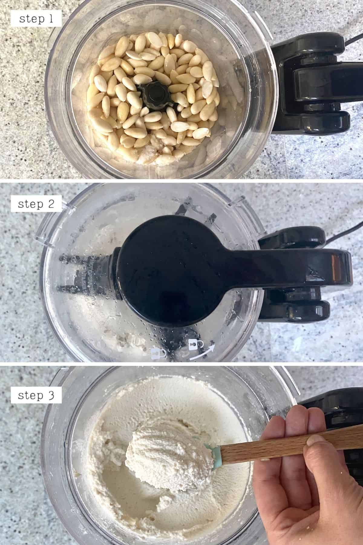 Steps for making vegan ricotta cheese