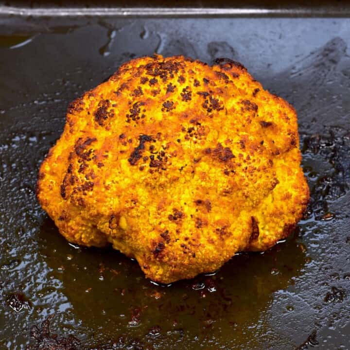 Simple Turmeric Roasted Cauliflower Head Alphafoodie