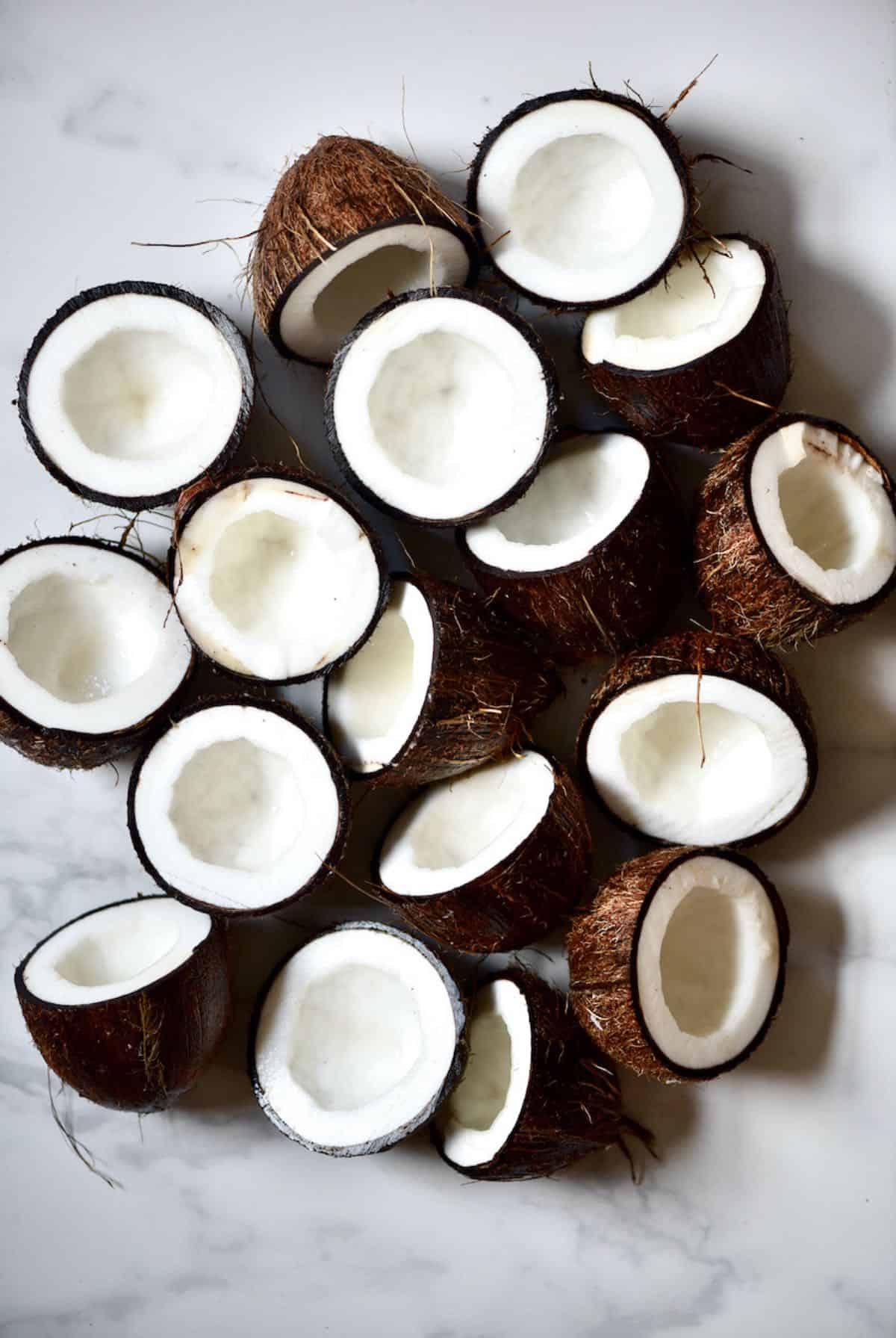 17 halves of coconuts
