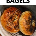 Two bagels in a bowl