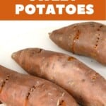 Three baked sweet potatoes