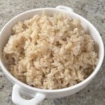 A small bowl with brown rice