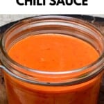 Chili sauce in a jar