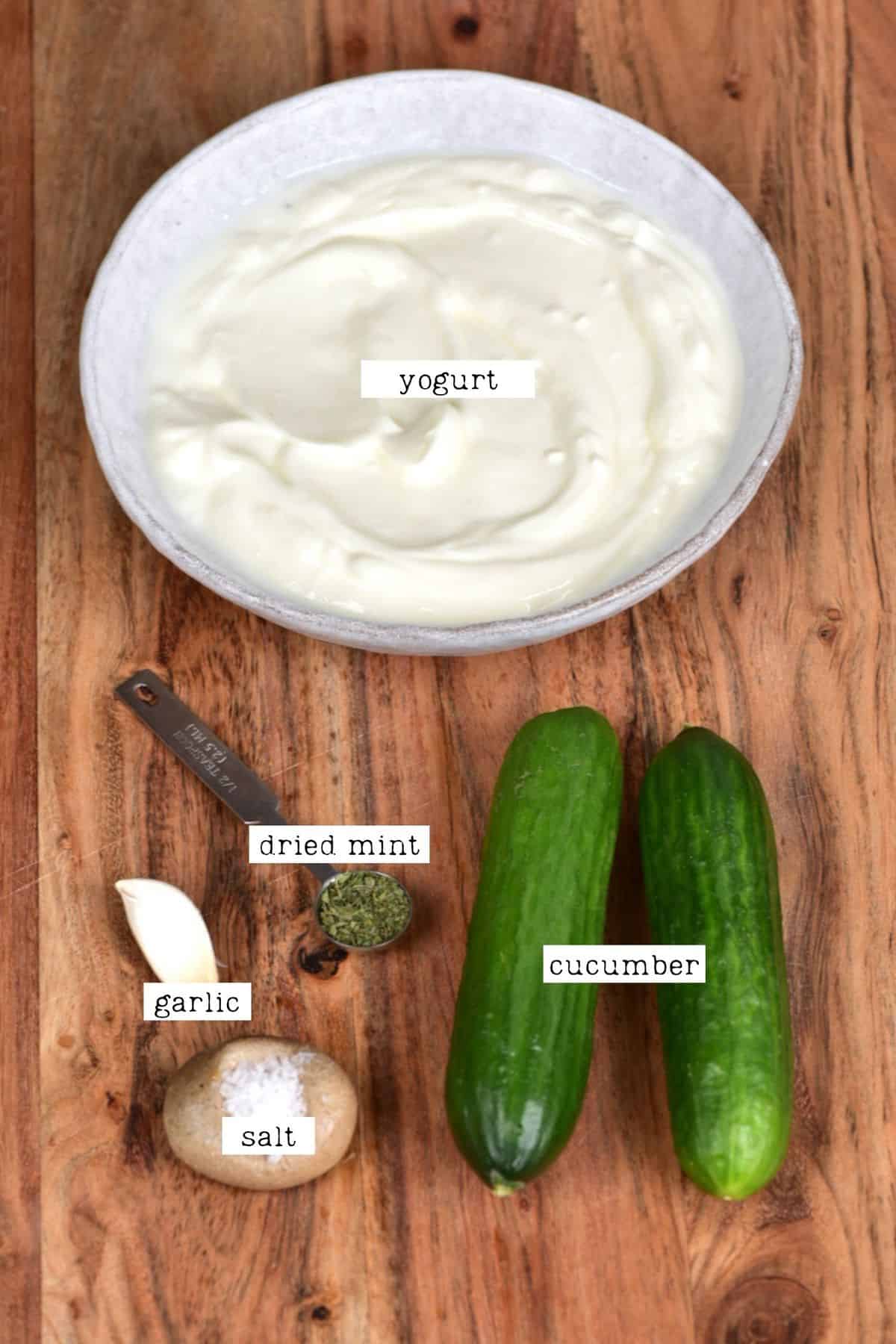 Cucumber Yogurt Salad Ingredients