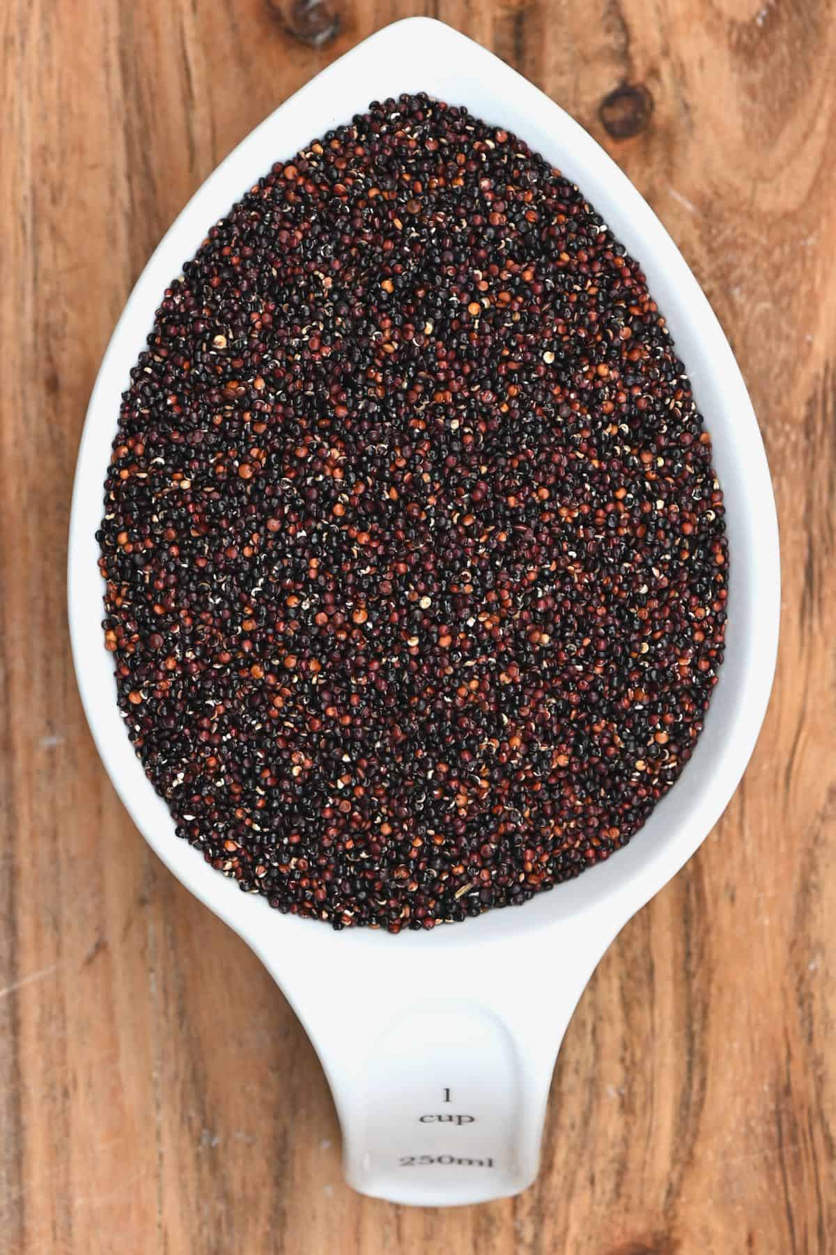 A cup filled with quinoa