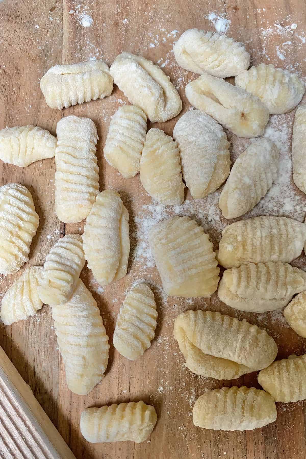 Different shapes of gnocchi
