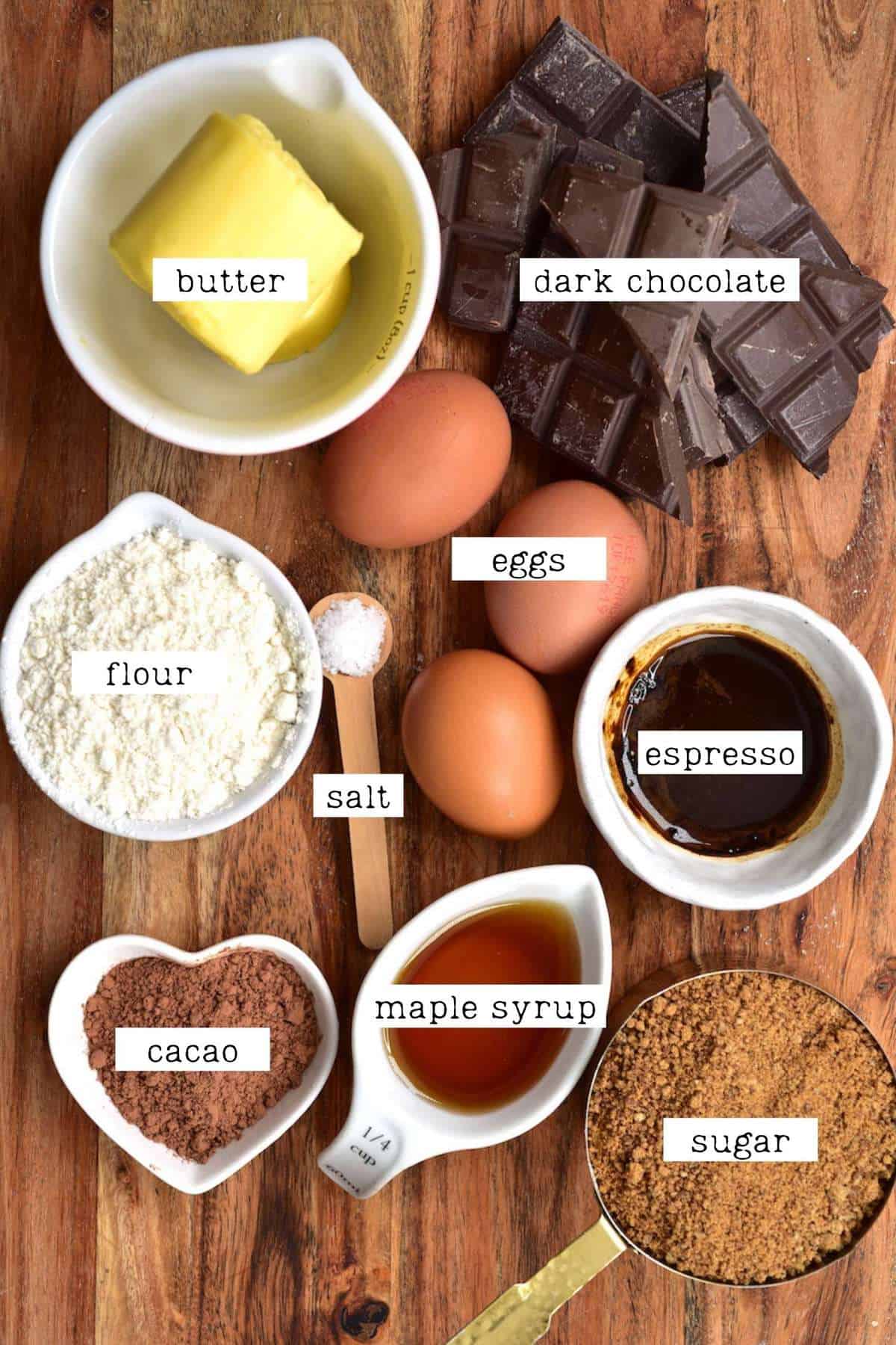 Ingredients for brownies