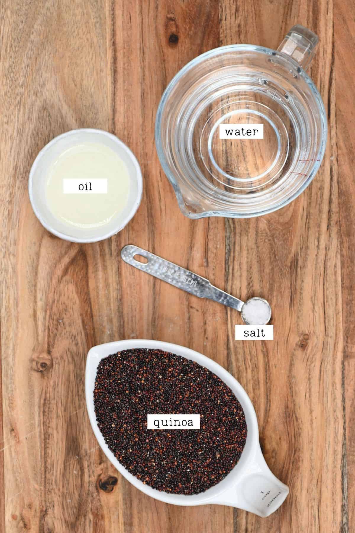 Ingredients for fluffy quinoa