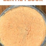 Red lentil flour in a bowl