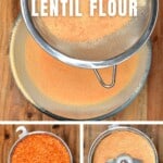 Steps to making red lentil flour